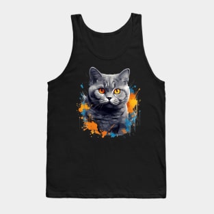 Summer Fluffy British Shorthair Cat Tank Top